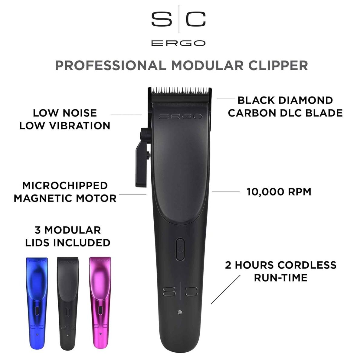 Ergo Professional Hair Clipper with Microchipped Magnetic Motor - Image 6