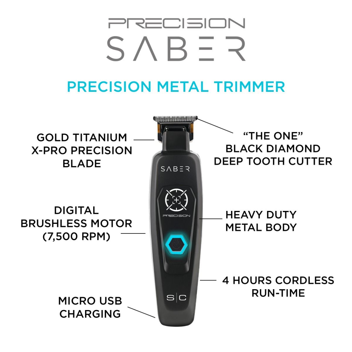 Precision Saber Professional Hair Trimmer with Digital Brushless Motor - Image 6