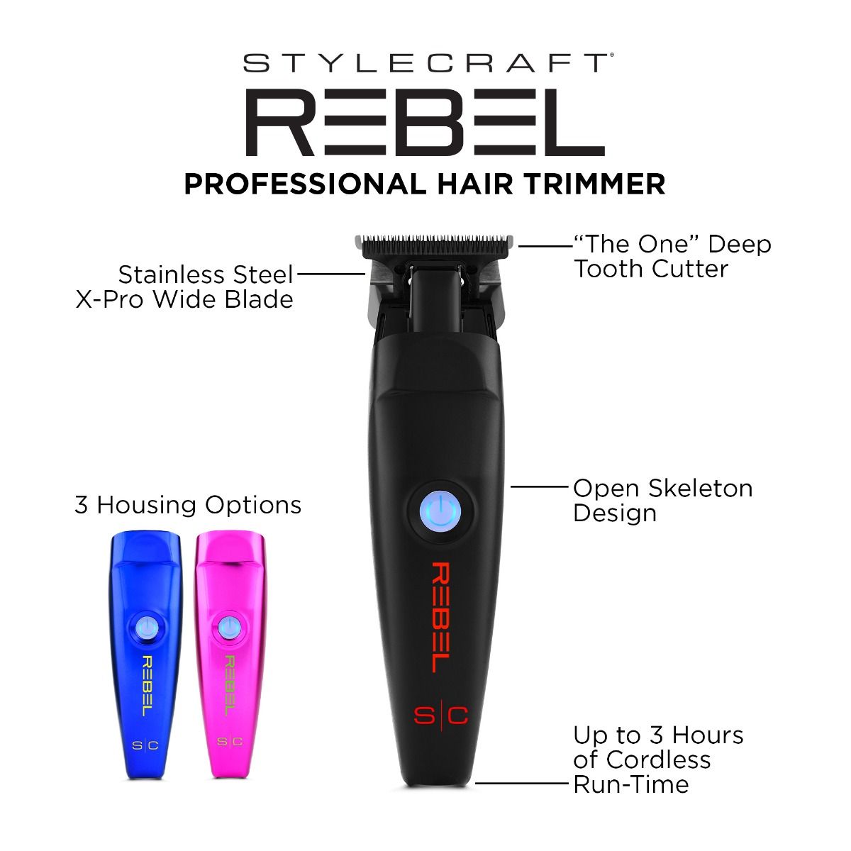 Rebel Professional Hair Trimmer with Super-Torque Motor - Image 5