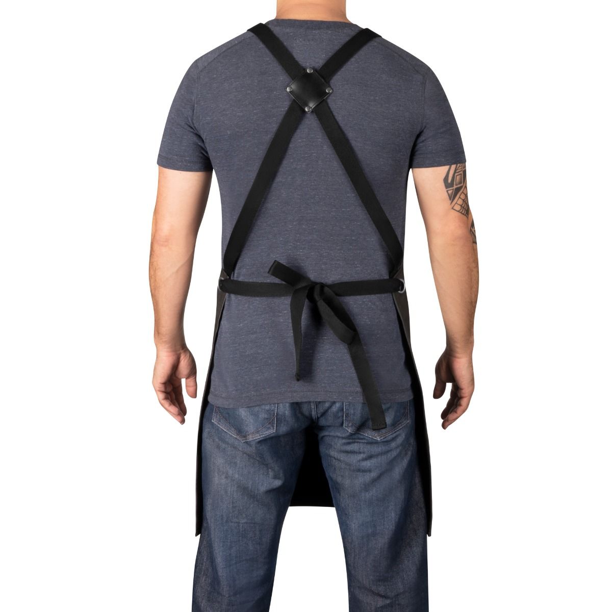 Waterproof Barber/Salon Apron with Crossback Strap in Black Camo Design - Image 2